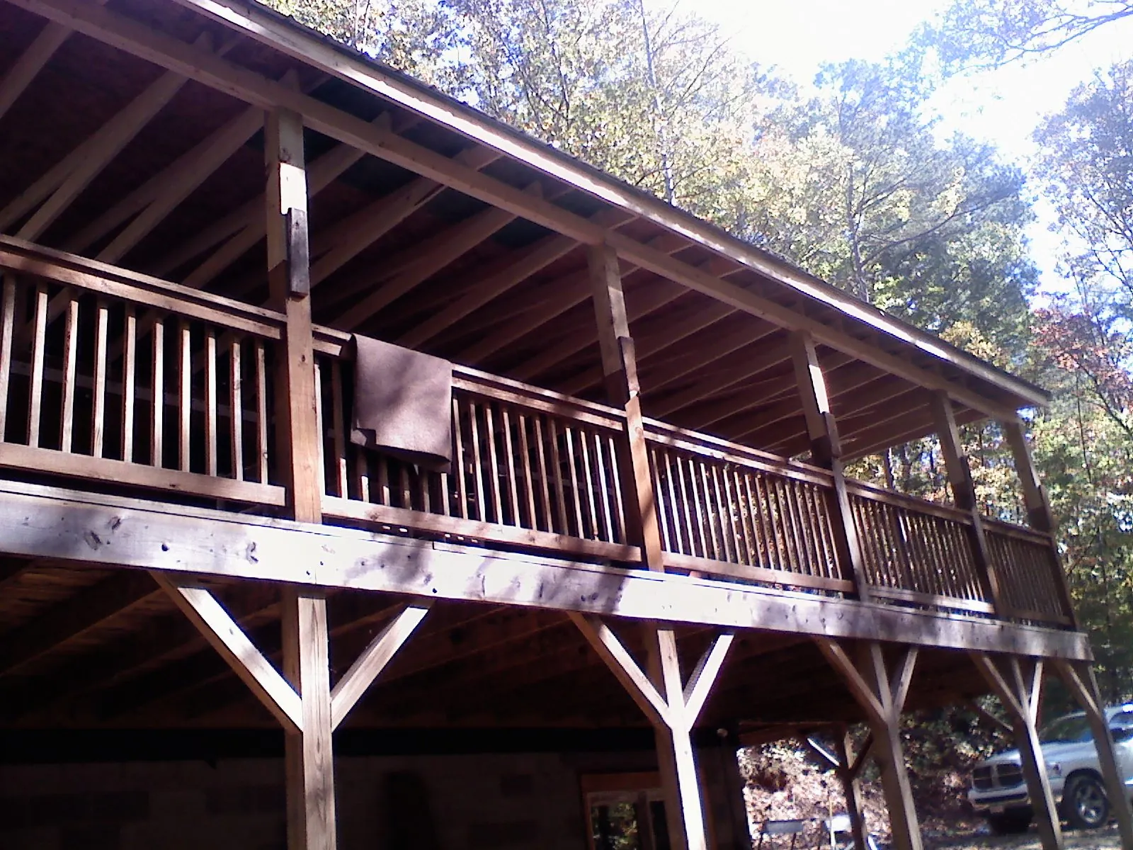Timber framing under a new elevated porch and deck — Roof Leak Repair in Chadds Ford by Roofing Brothers